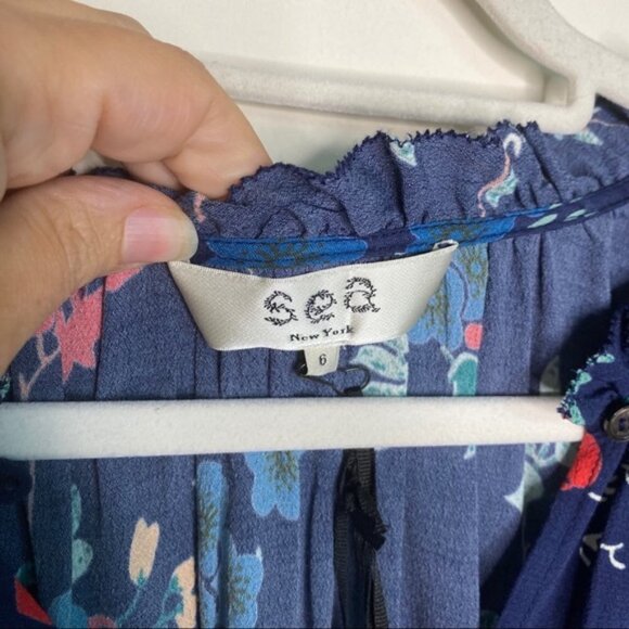 Sea New York Floral Print Ruffle Collar Mari Top Blouse 6 - Picture 5 of 12